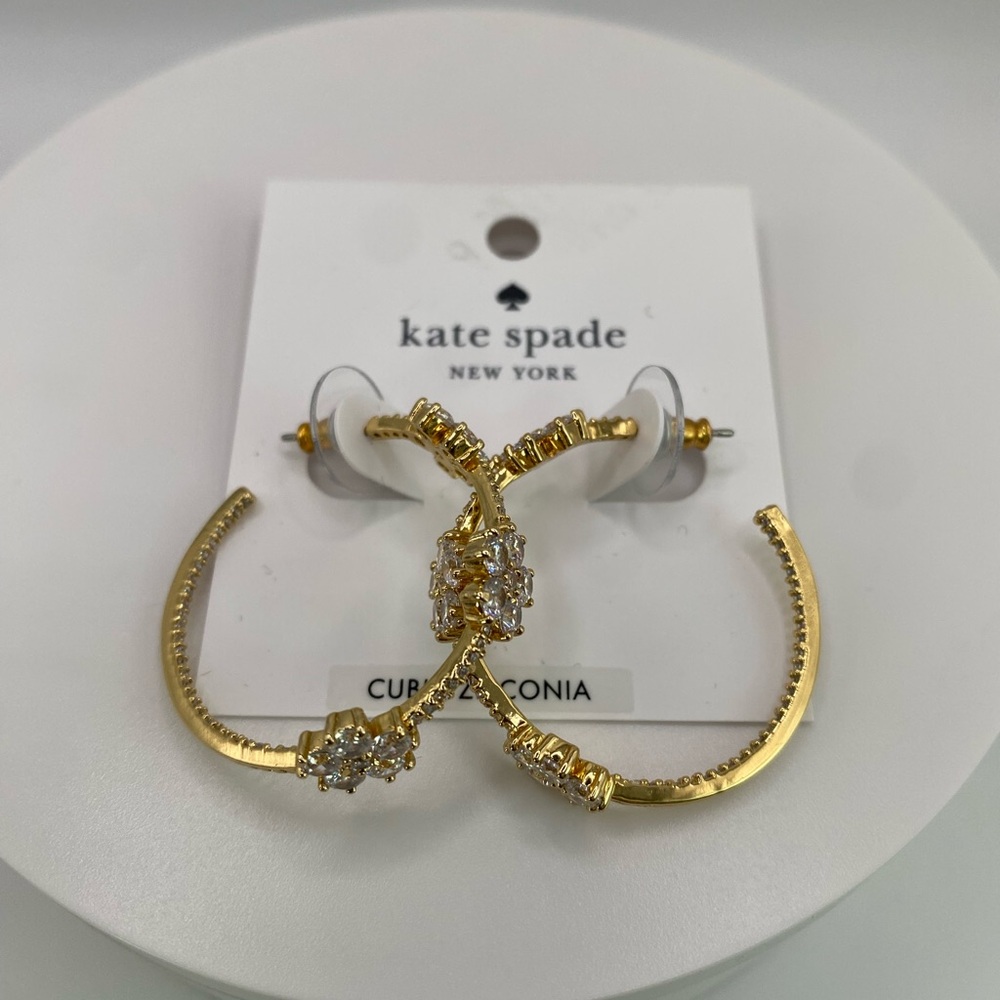 Kate Spade Gold Textured Hoop Earrings